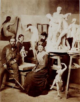 L’atelier d’Alfred Boucher à Florence, 1883